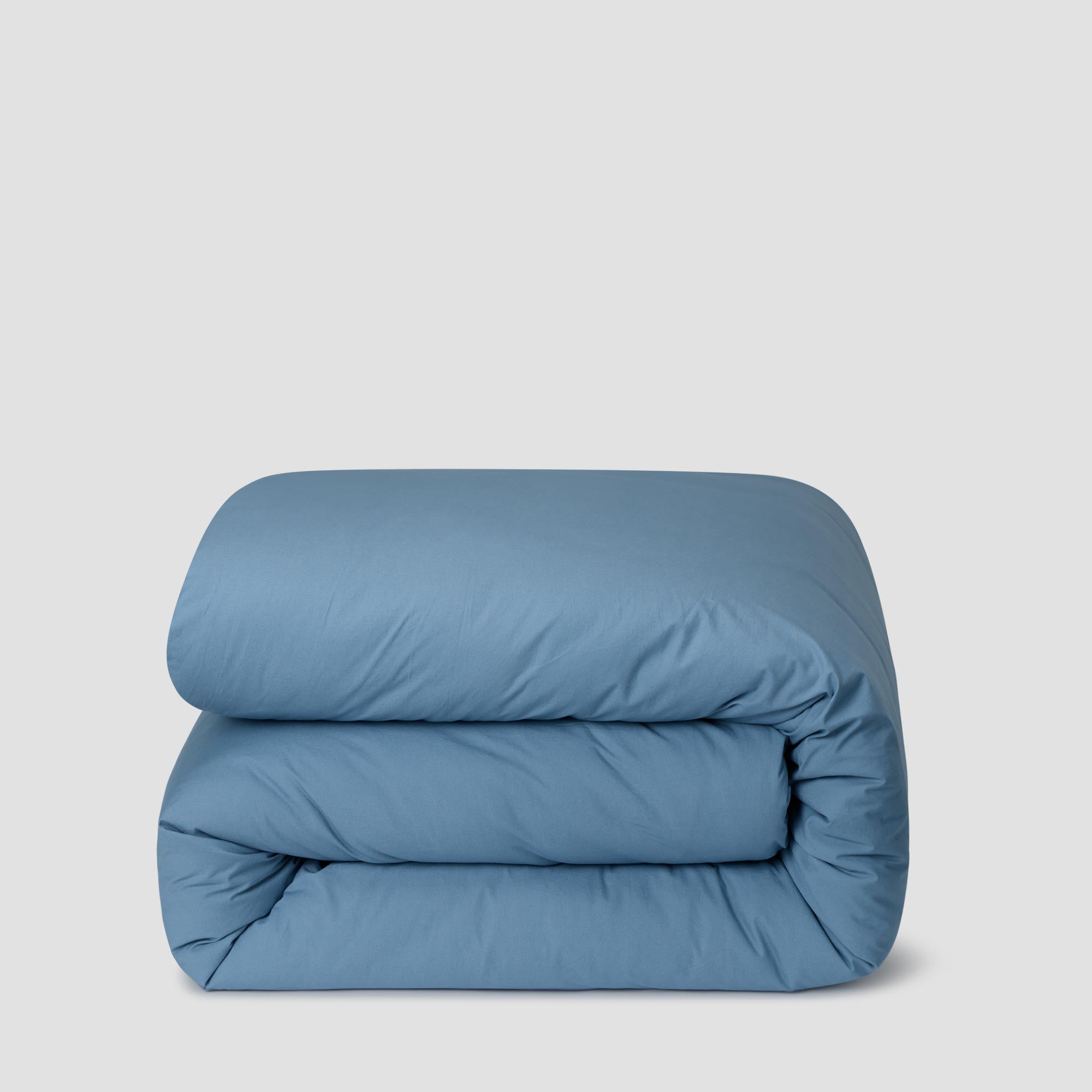 Premium Cove Blue Washed Percale Cotton Duvet Cover Set - Soft & Breathable Bedding for All Seasons - Perfect for Master Bedroom, Guest Room & Vacation Homes