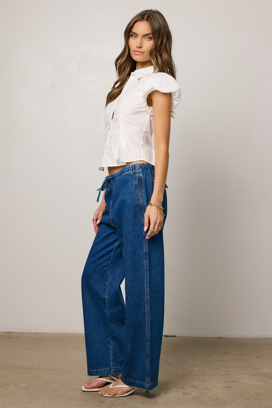 Lena High Waist Oversized Denim Pants for Women - Trendy Loose Fit Distressed Jeans with Stretch Comfort | Perfect for Casual Outfits, Streetwear & Everyday Wear
