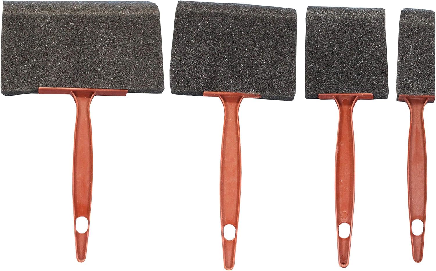 Kingman Foam Paint Brushes - 4 Pack with Plastic Handle for Smooth Painting - Perfect for DIY Crafts, Home Decor & Wall Touch-Ups