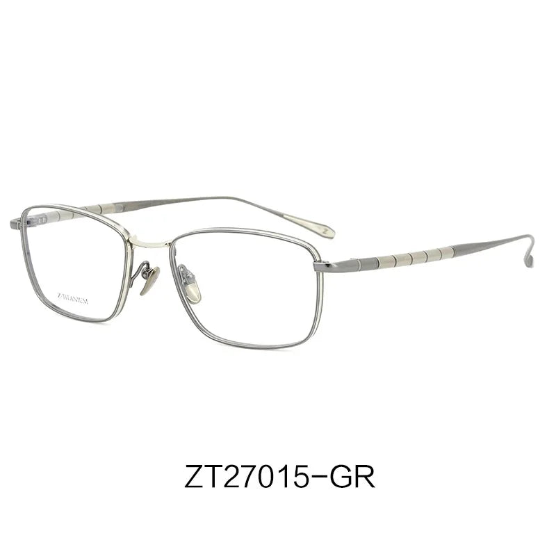 Aimee Men's Full Rim Square Titanium Eyeglasses Frame 27015 - Lightweight Durable Glasses for Work, Reading & Everyday Use