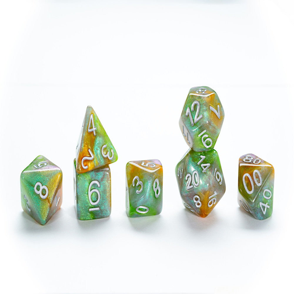 Aether Dice Ork York Swirled Color Fantasy RPG Dice Set - Perfect for Dungeons & Dragons, Pathfinder, and Tabletop Role-Playing Games