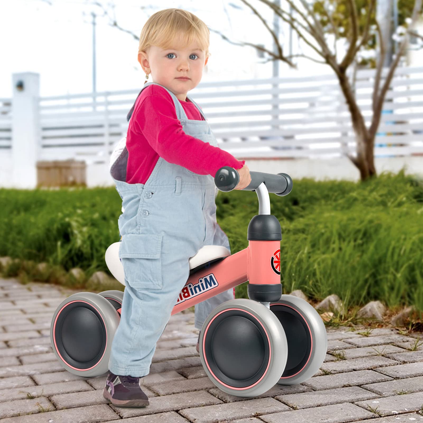 Best Baby Balance Bike for 1 Year Old Boys & Girls - No Pedal 4-Wheel Toddler Bicycle | Perfect First Birthday Gift & Learning Toy for Standing to Running | Ideal for Indoor Play, Outdoor Parks & Early Riding Skills Development