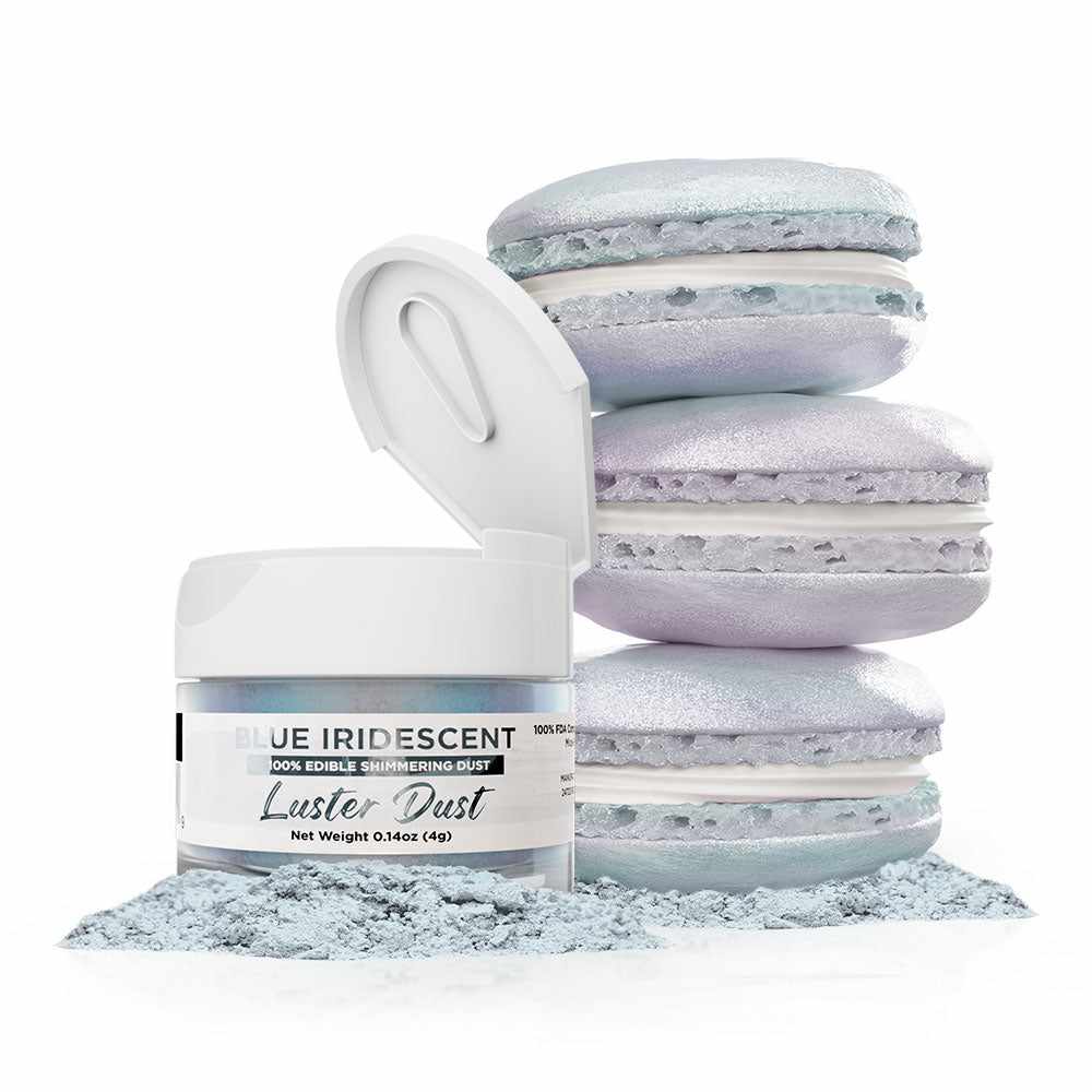 Blue Iridescent Luster Dust for Cake Decorating - Edible Food Grade Pearl Powder for Baking, Cupcakes & Desserts