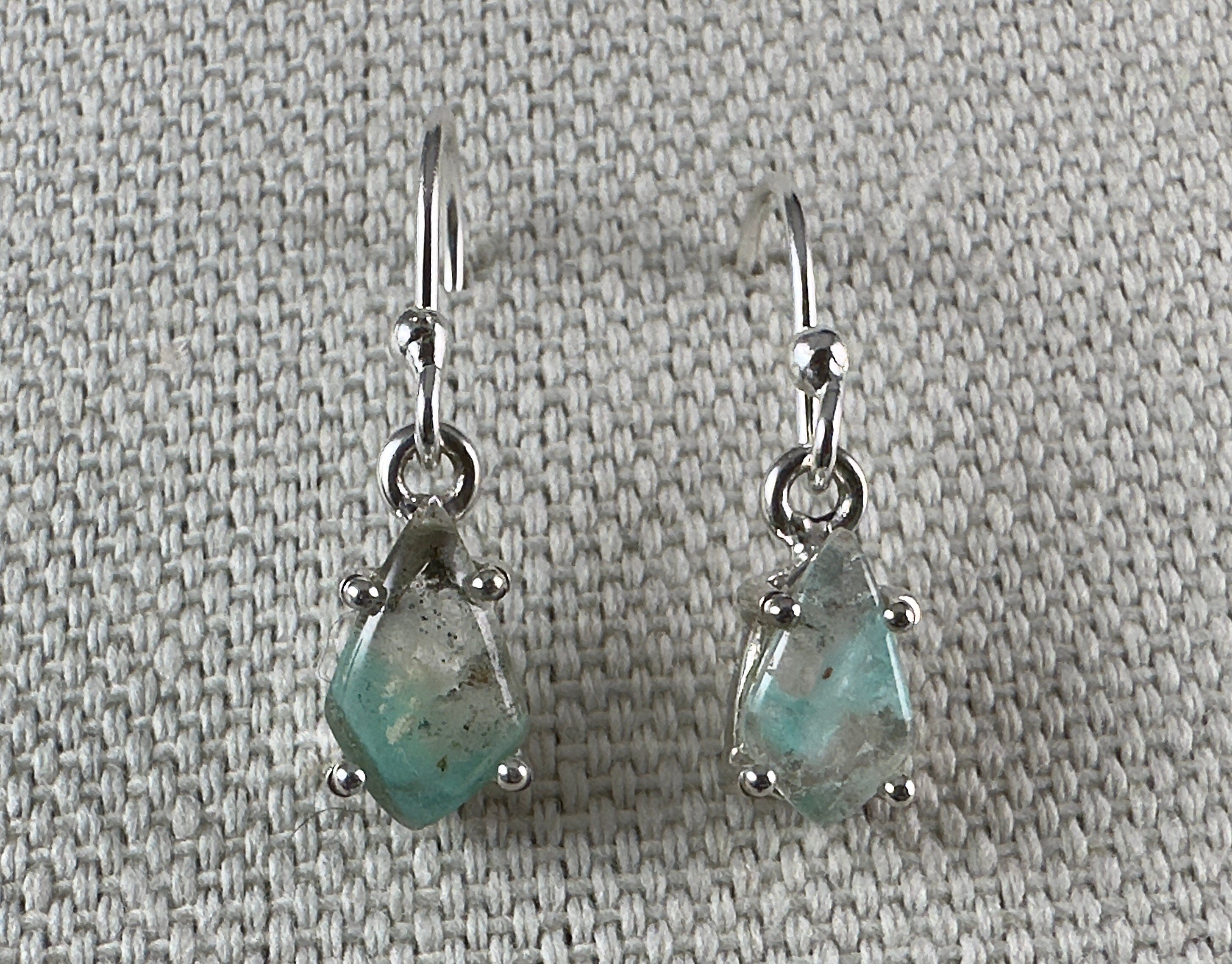 AJOITE in QUARTZ Crystal Sterling Silver Dangle Earrings - Rare Natural Gemstone Jewelry for Women - Elegant Drop Earrings for Party, Wedding & Special Occasions