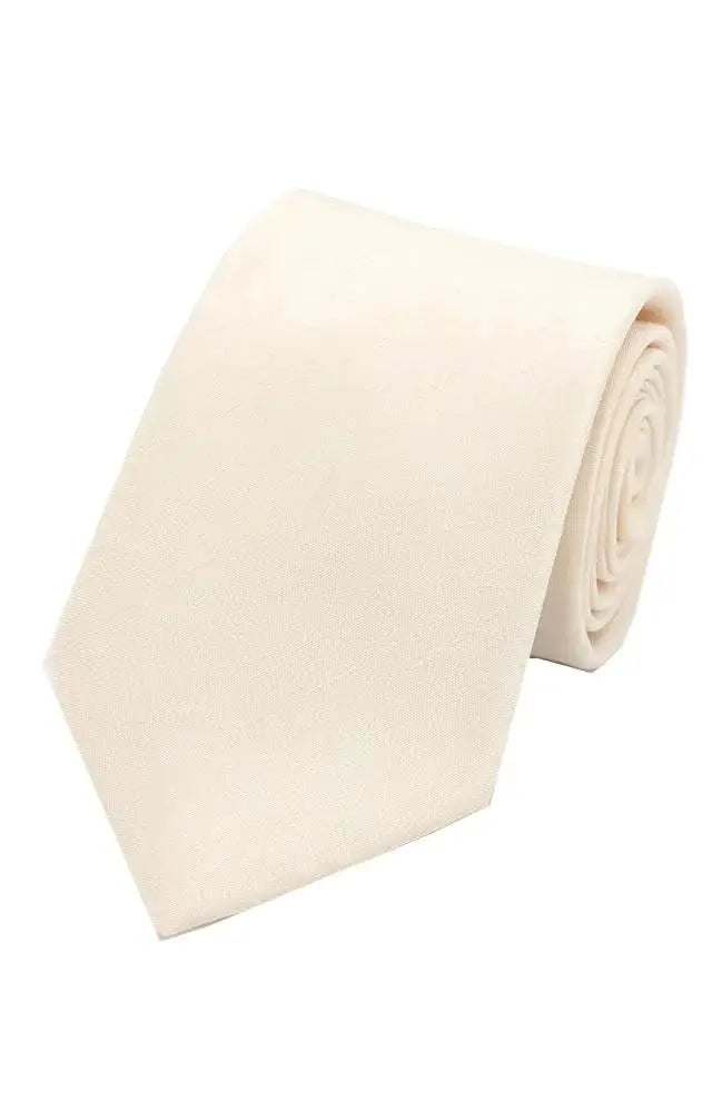 LA Smith Plain Poly Shantung Tie - Classic Satin Necktie for Men - Perfect for Weddings, Business Meetings & Formal Events