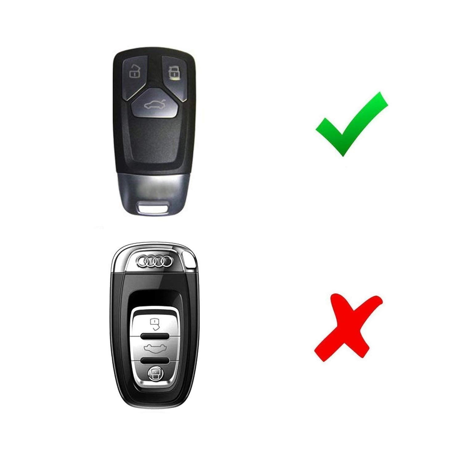 Carbon Fiber Soft Silicone Key Fob Cover for 2017+ Audi A4 A5 Q7 TT Smart Key - Durable Protective Case for Car Remote Keychain (Perfect for Daily Use, Travel & Gift)