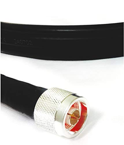 100ft N Male to N Male LMR400 Low Loss Coaxial Cable - 50 Ohm RF Antenna Cable for Ham Radio, CB Radio, WLAN, WiFi Boosters - Perfect for Long-Distance Signal Transmission & Outdoor Antenna Installations