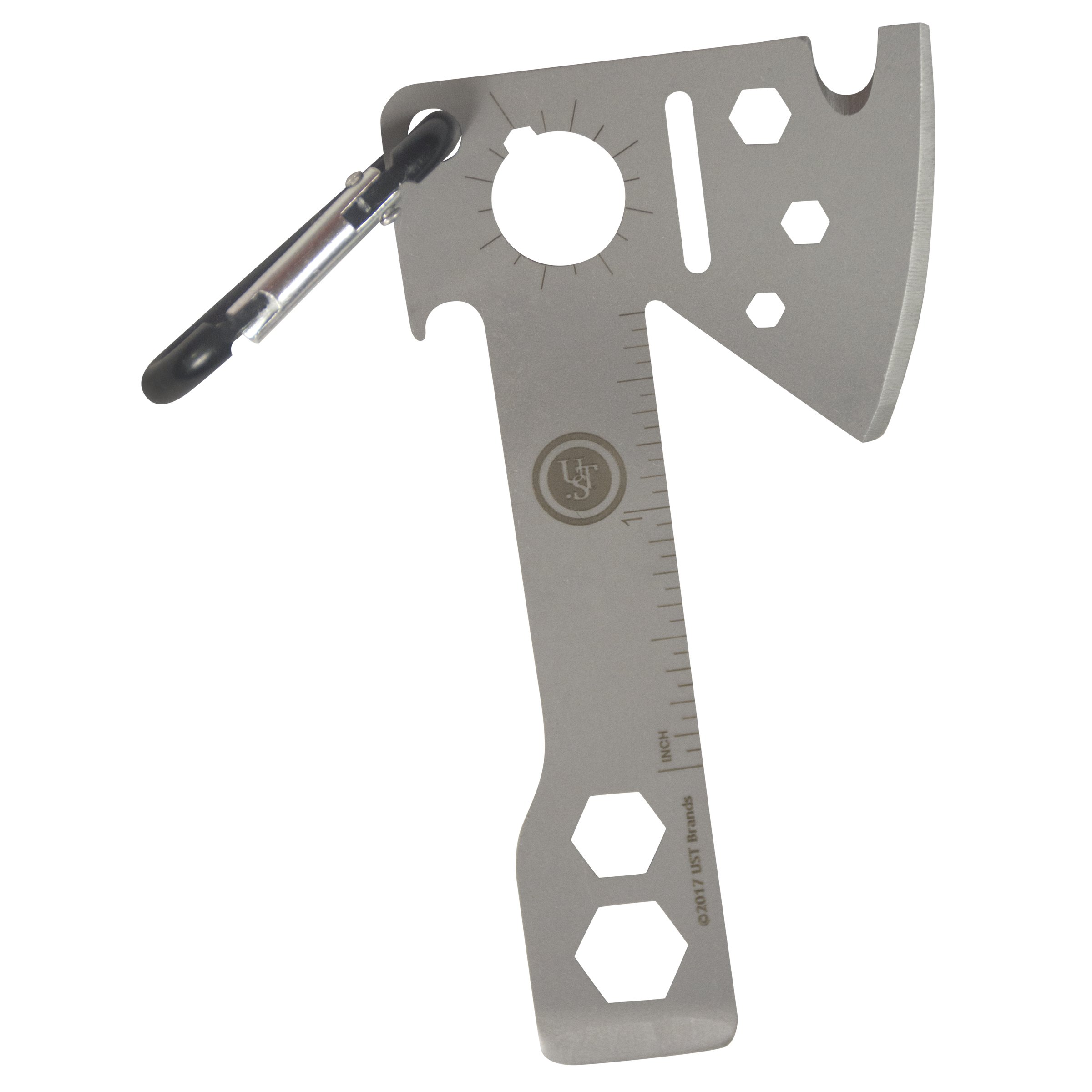 UST Tool-a-Long Multi-Tool Carabiner - Durable Stainless Steel Compact Clip for Hiking, Camping, Kayaking & Outdoor Adventures - Perfect for Gear Attachment, Keychains & Emergency Survival Tools
