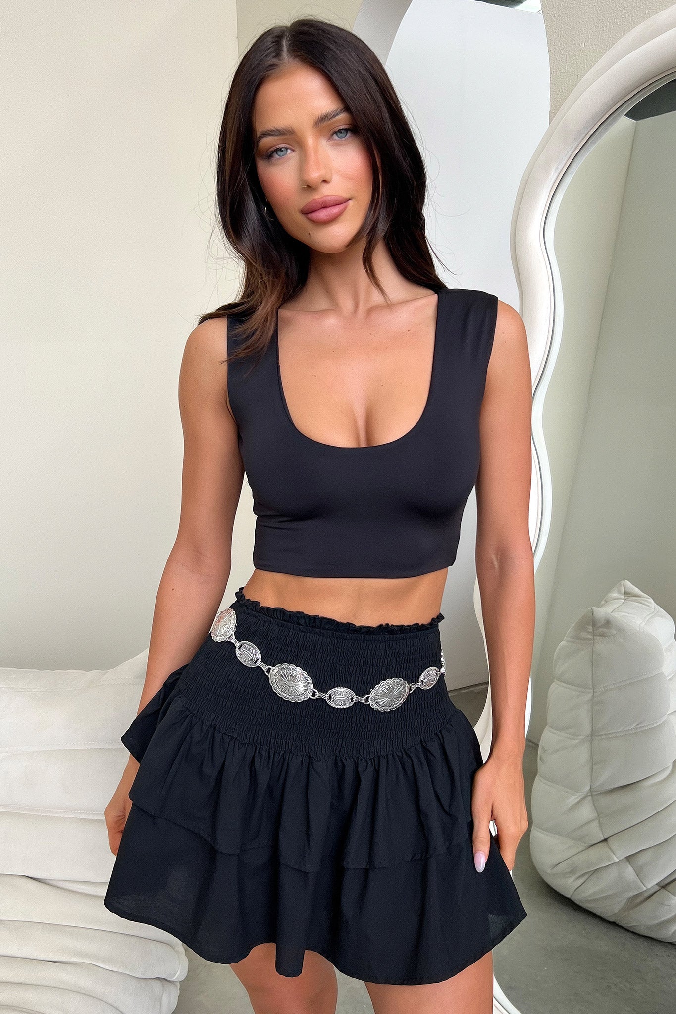 Jamira Skirt for Women - Elegant Black Midi Skirt | Perfect for Office, Date Night & Casual Outfits