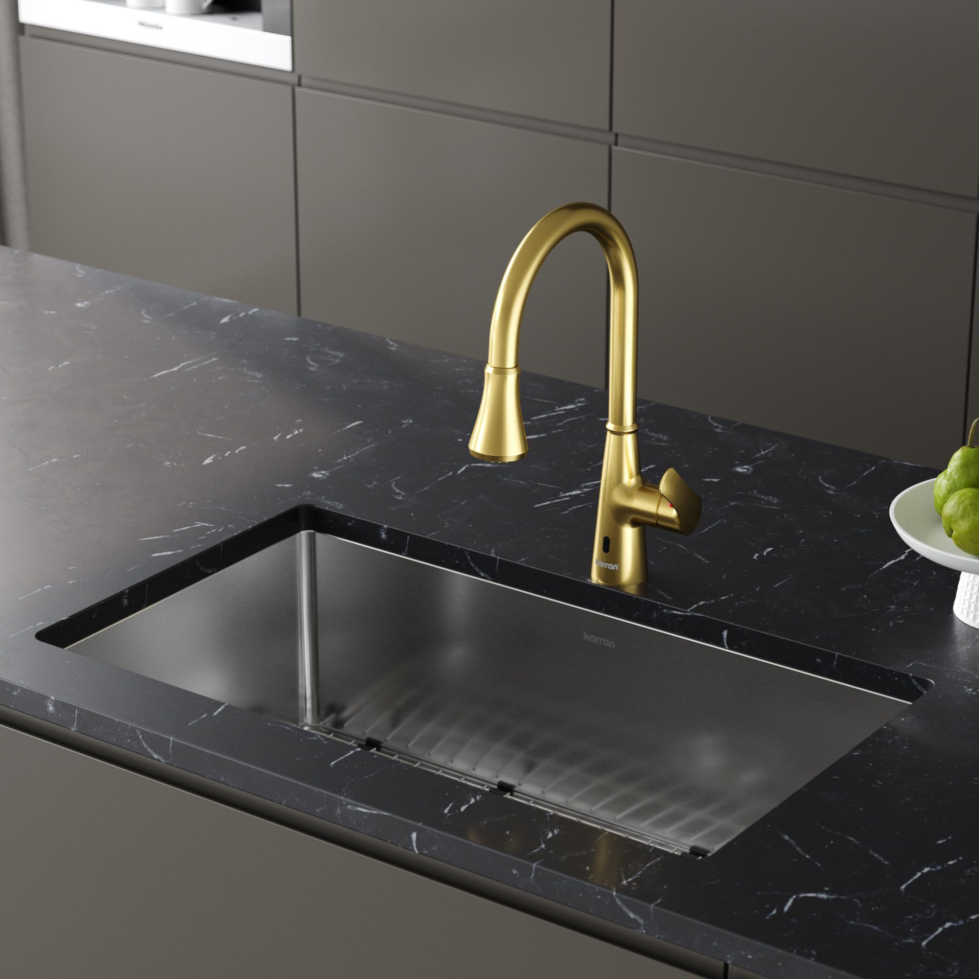 Karran Kadoma Touchless One-Handle Dual Function Sprayer Kitchen Faucet - Stainless Steel Pull Down Sink Faucet with Motion Sensor for Modern Kitchens (Ideal for Cooking, Washing Dishes & Hands-Free Cleaning)