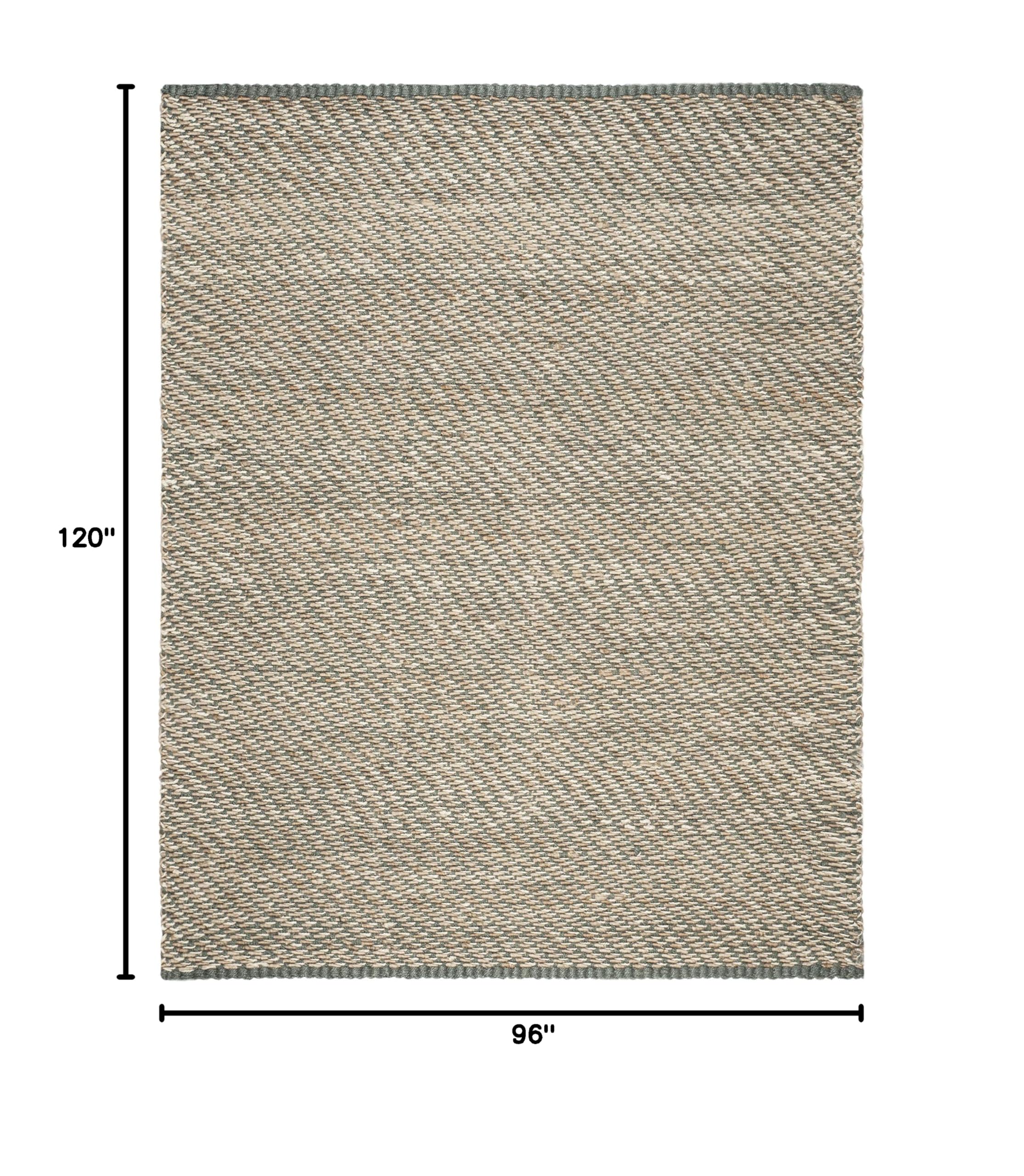 SAFAVIEH Handmade Jute Area Rug 8' x 10' - Blue & Natural Fiber Collection (NF454A) | Non-Slip, Durable for High Traffic Areas | Perfect for Living Room, Bedroom, Office & Entryway Decor