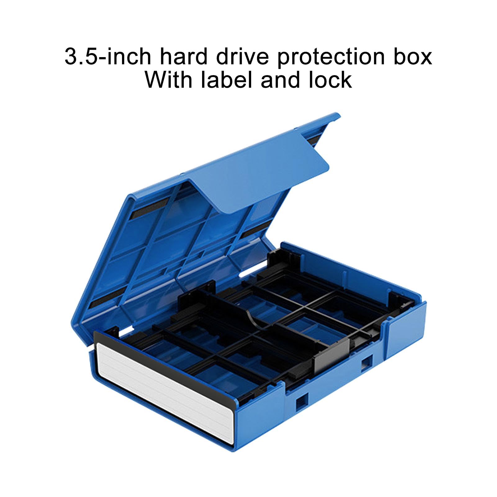 3.5 Inch Shockproof & Dustproof Hard Drive Enclosure Case - External HDD Storage Box for Computer Data Backup, Gaming, CCTV DVR, NAS & Server Use