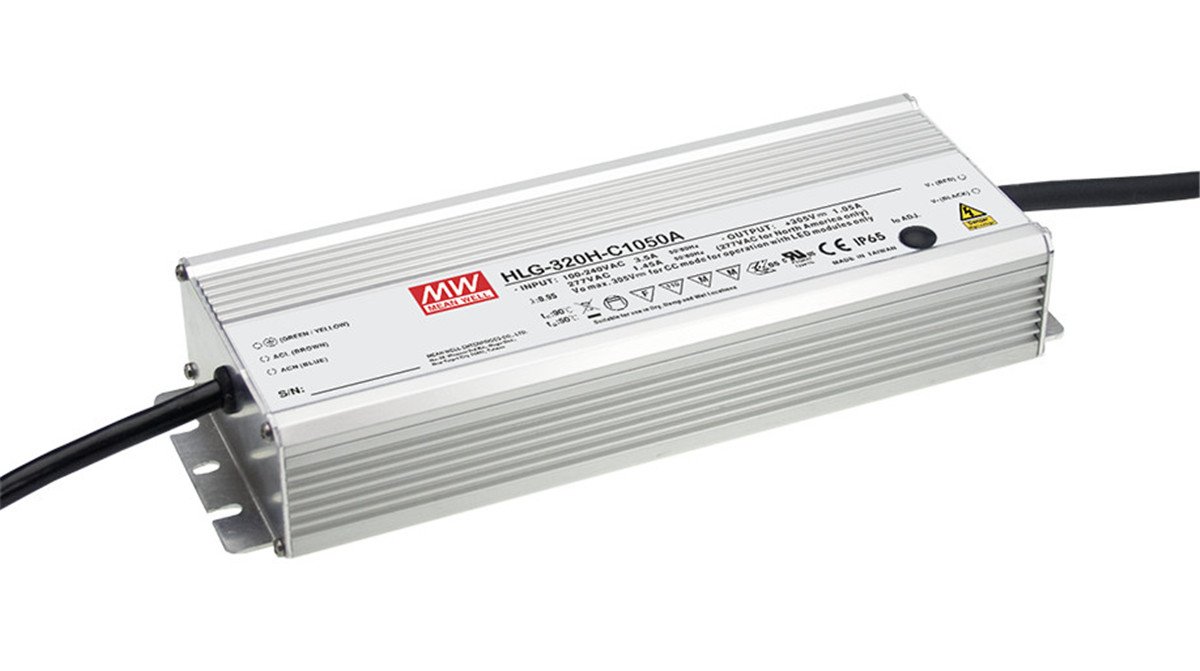 320W LED Power Supply 152-305V 1050mA Constant Current IP67 Waterproof with 3-in-1 Dimming - Ideal for Outdoor LED Strip Lights, Signage & Landscape Lighting