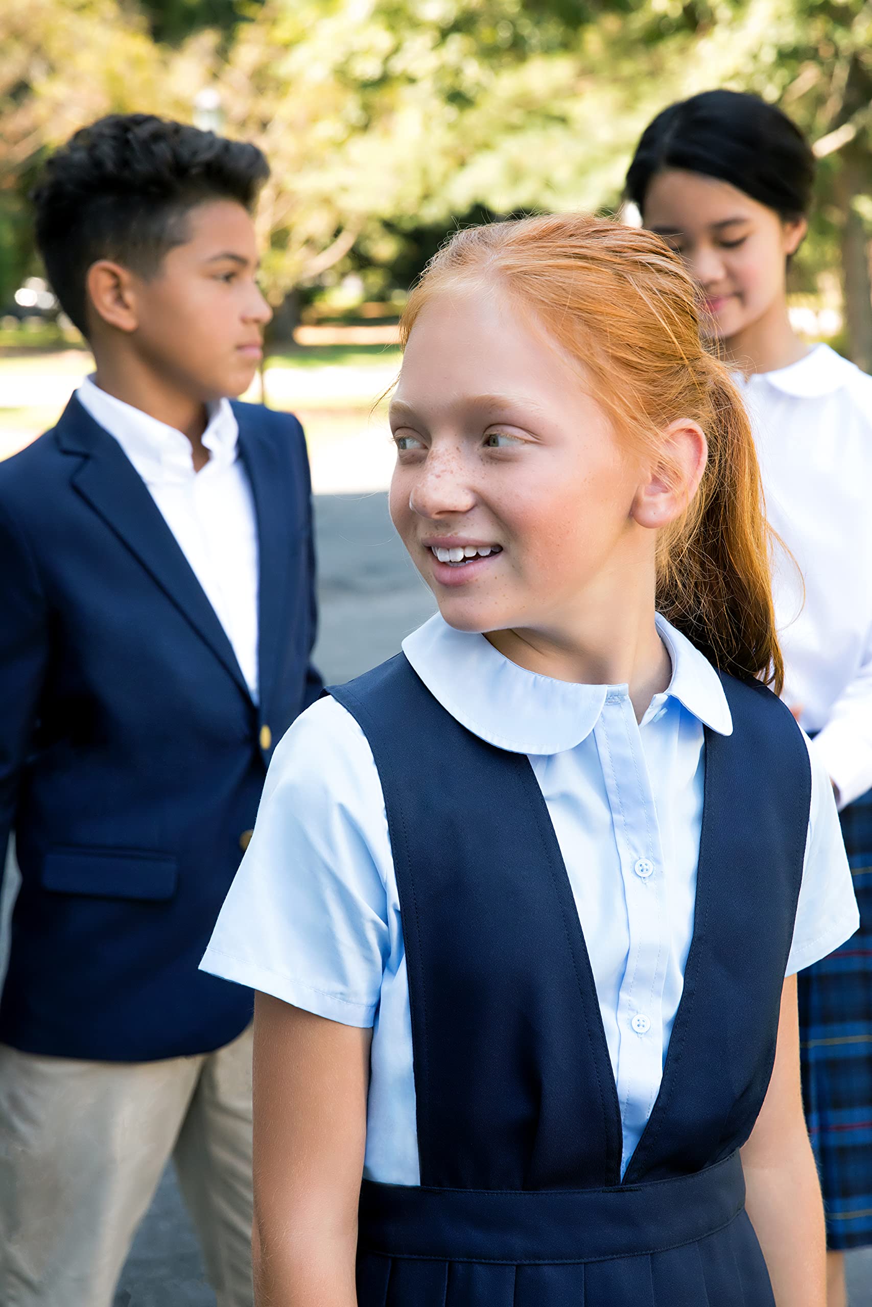 French Toast Girls School Uniform V-Neck Pleated Jumper Dress 3T Navy Blue - Perfect for Classroom, Church & Special Occasions
