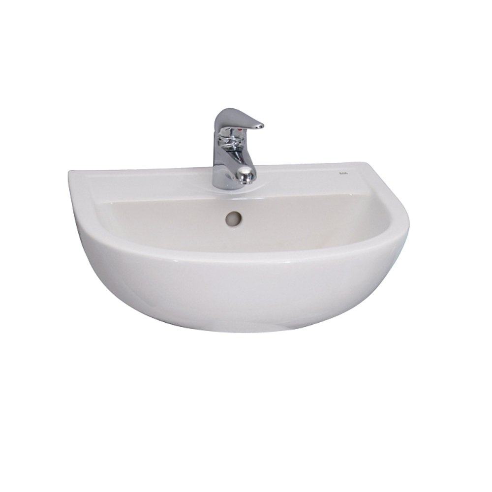 BarclayCompact Wall-Mounted Bathroom Sink - 20 Inch White Ceramic Vessel Basin for Modern Powder Room & Small Space Bathroom Renovation