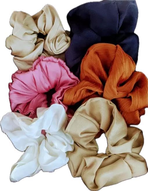 6 Pack Scrunchies for Women - Soft Anti-Hair Breakage Hair Ties | Perfect Hair Accessories for Girls, Teens & Adults | Great Gift for Sister, Friend or Mom | Ideal for Workouts, Yoga, School & Everyday Use
