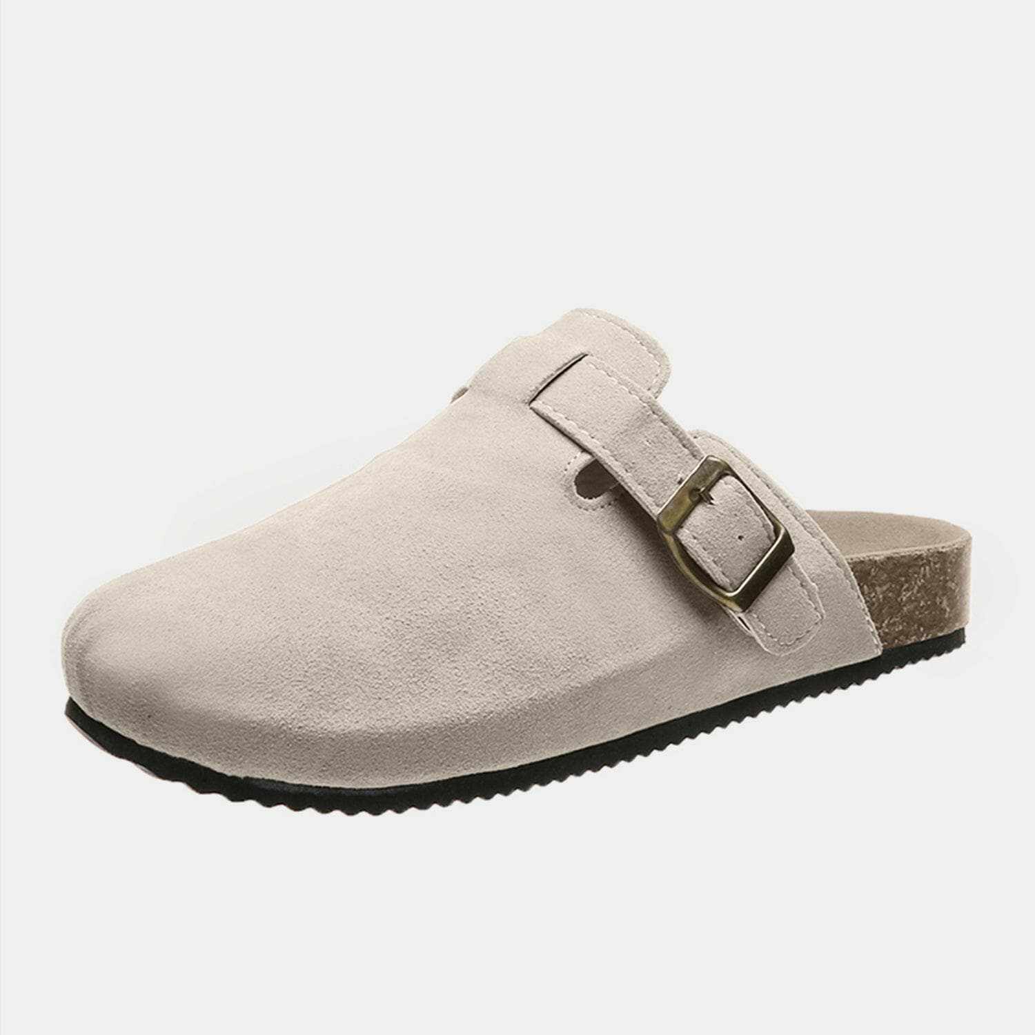 Stylish Suede Closed-Toe Buckle Sandals for Women - Comfortable & Fashionable Summer Shoes for Casual Outings and Beach Walks