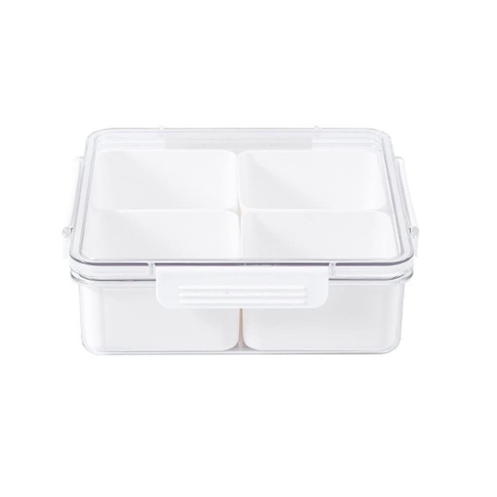 Clear Multi-Compartment Serving Tray with Lid - Perfect for Candies, Nuts, Fruits, Chips & Cookies Storage | Divided Food Container for Parties, Picnics & Home Organization (Size A)
