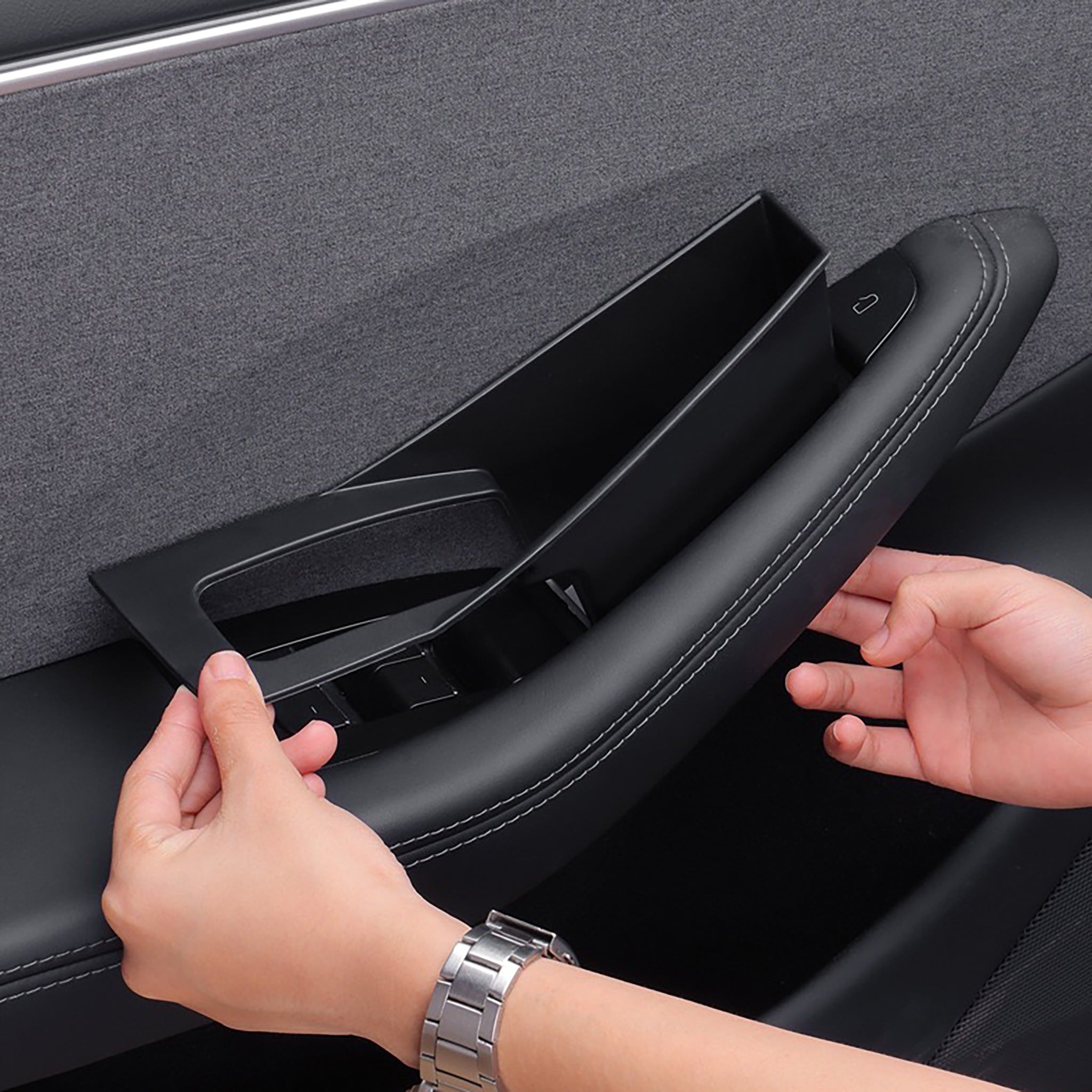 Premium Custom Fit Door Storage Organizers for Tesla Model 3 & Y – Sleek Interior Cabin Organizer – Perfect for Road Trips, Daily Commutes & Car Organization Accessories