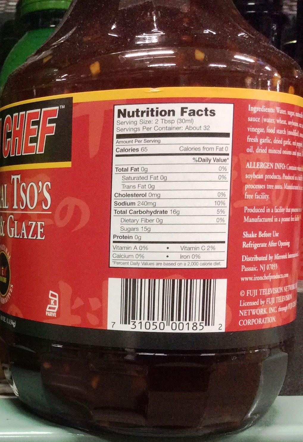 Iron Chef General Tso's Sauce & Glaze - 40 Oz, Authentic Chinese Stir Fry & BBQ Sauce - Perfect for Chicken, Ribs, Wings & Asian Dishes