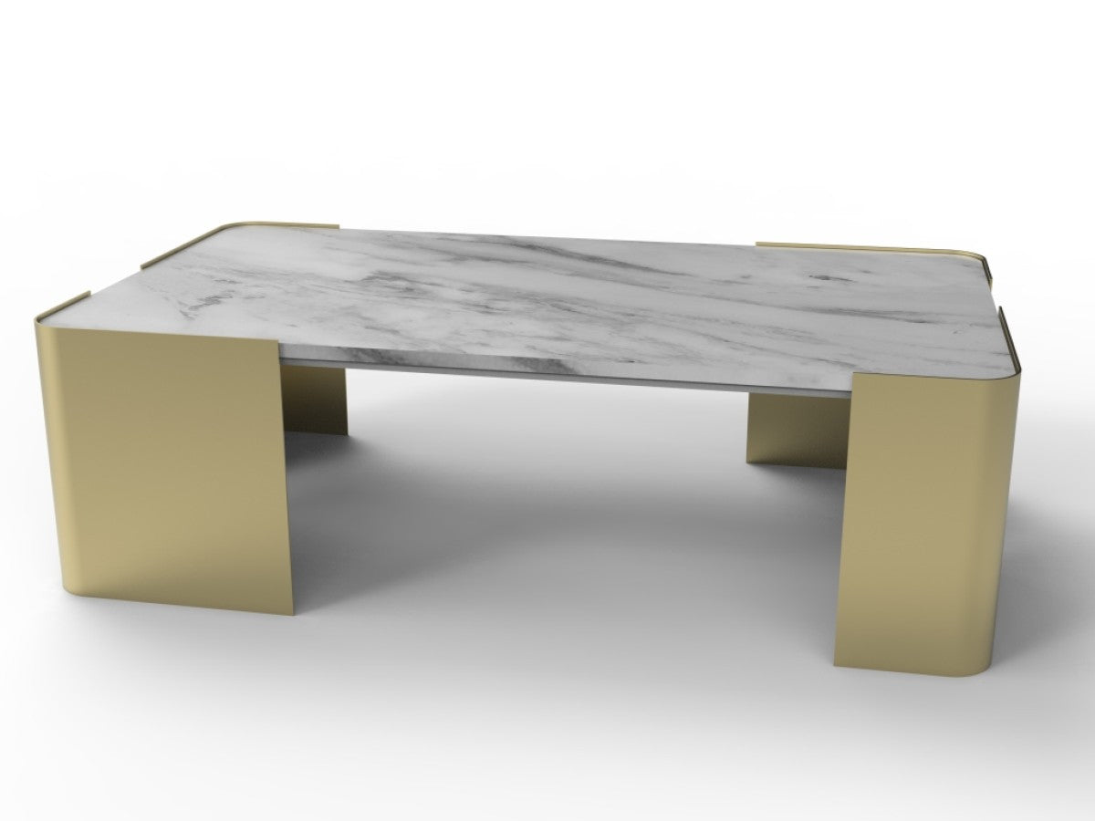 Modern Gold Coffee Table - Elegant & Stylish Living Room Centerpiece for Home Decor, Office, or Lounge