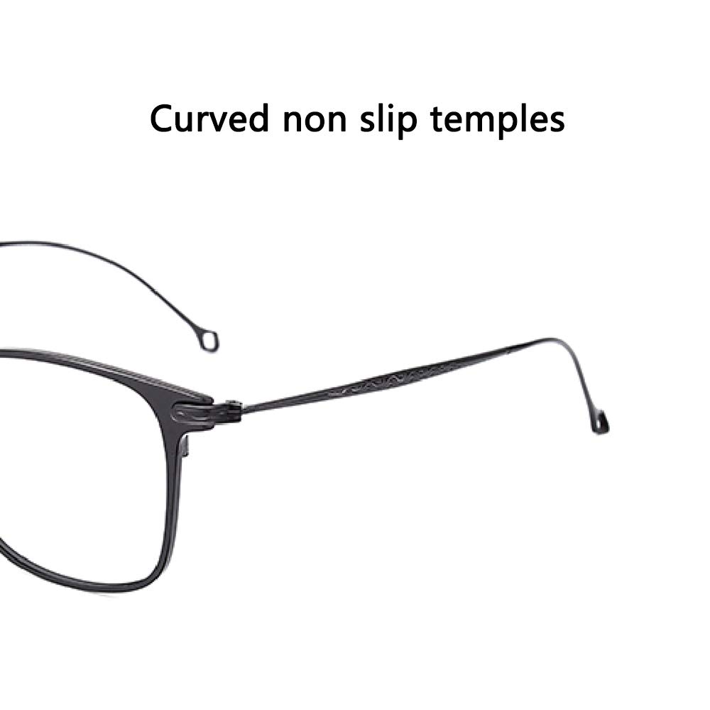 Premium Progressive Multi-Focus Reading Glasses with Anti-Blue Light HD Resin Lenses - Pure Titanium Frame, Gray +2.00 Strength - Perfect for Computer Work, Reading & Close-Up Tasks