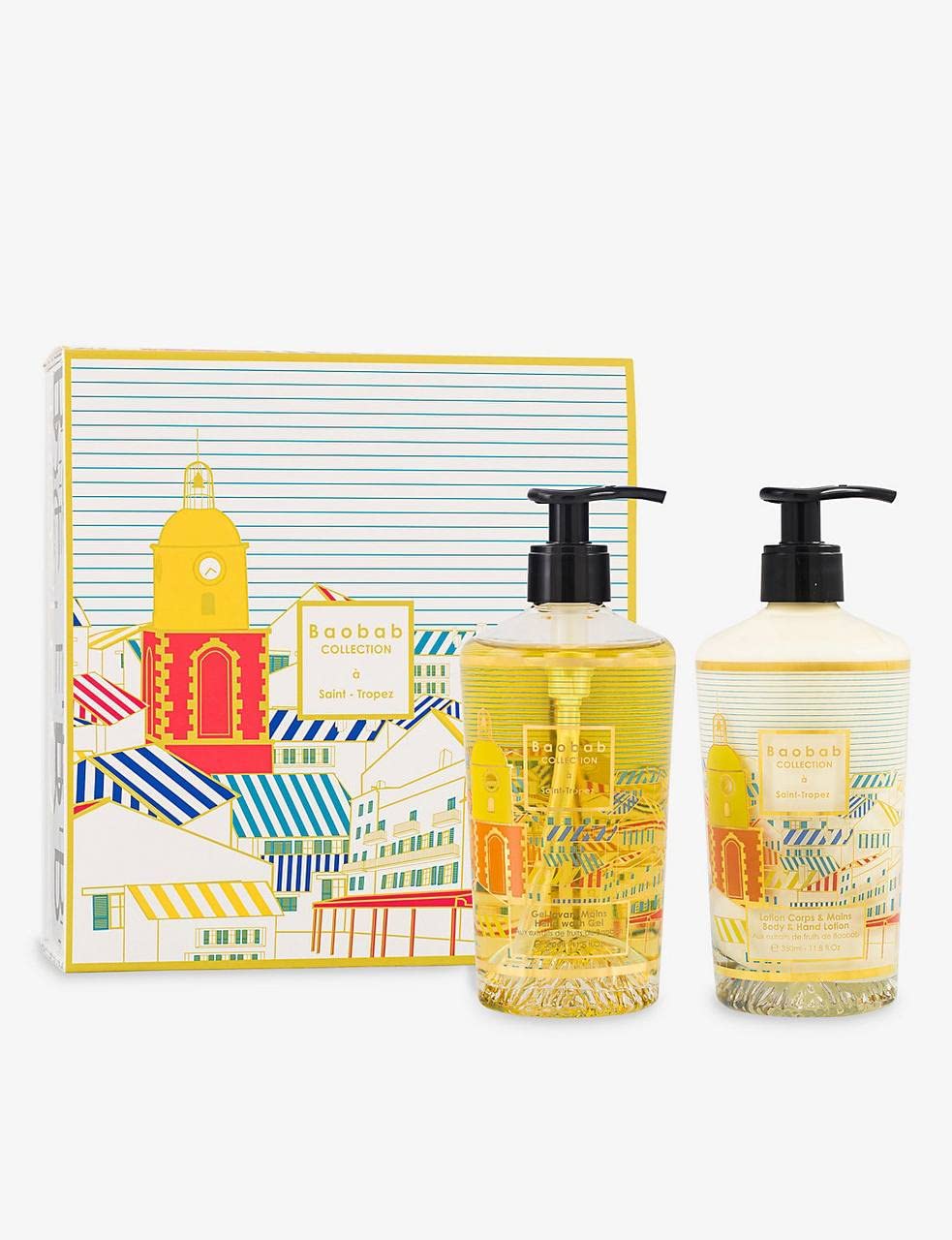 Saint-Tropez Luxury Hand Lotion & Hand Cleanser Gel Gift Set - Moisturizing & Sanitizing Duo for Dry Hands - Perfect for Travel, Office, and Home Use