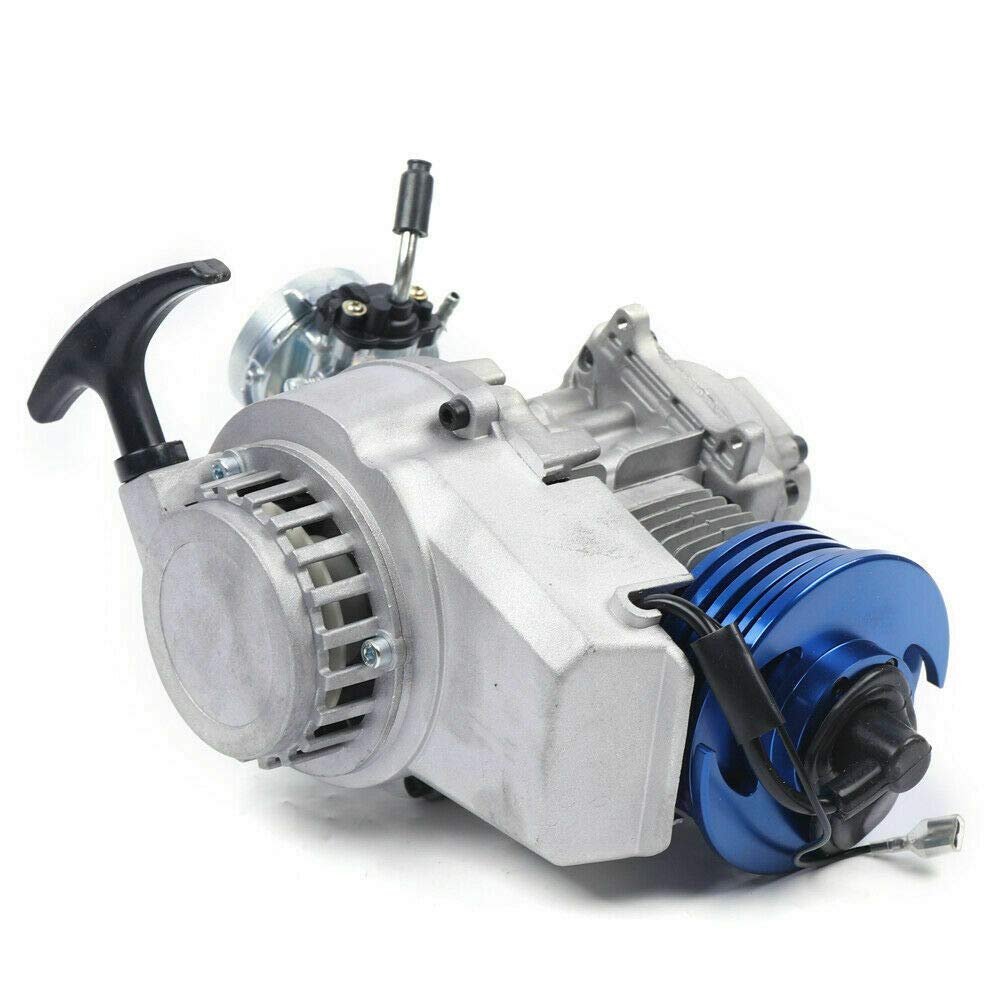 49CC 2 Stroke Racing Complete Engine Motor Kit with Pull Start - Compatible with Pocket Bikes, Mini Dirt Bikes, ATVs & Scooters | High Performance Motorized Bike Engine for Racing & Off-Road Adventures
