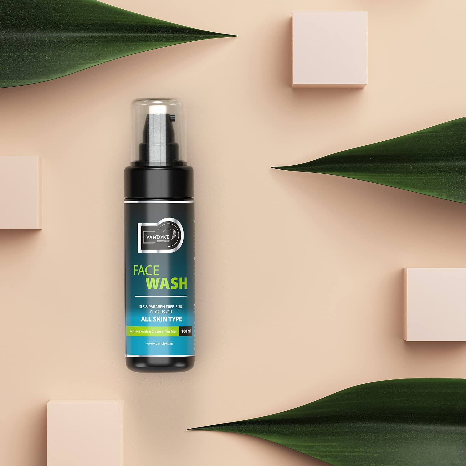 Vandyke Ocean Gel Face Wash for Men - Sulfate & Paraben Free, 100ml | Hydrating & Refreshing Cleanser for Oily & Sensitive Skin | Perfect for Daily Skincare Routine & Travel