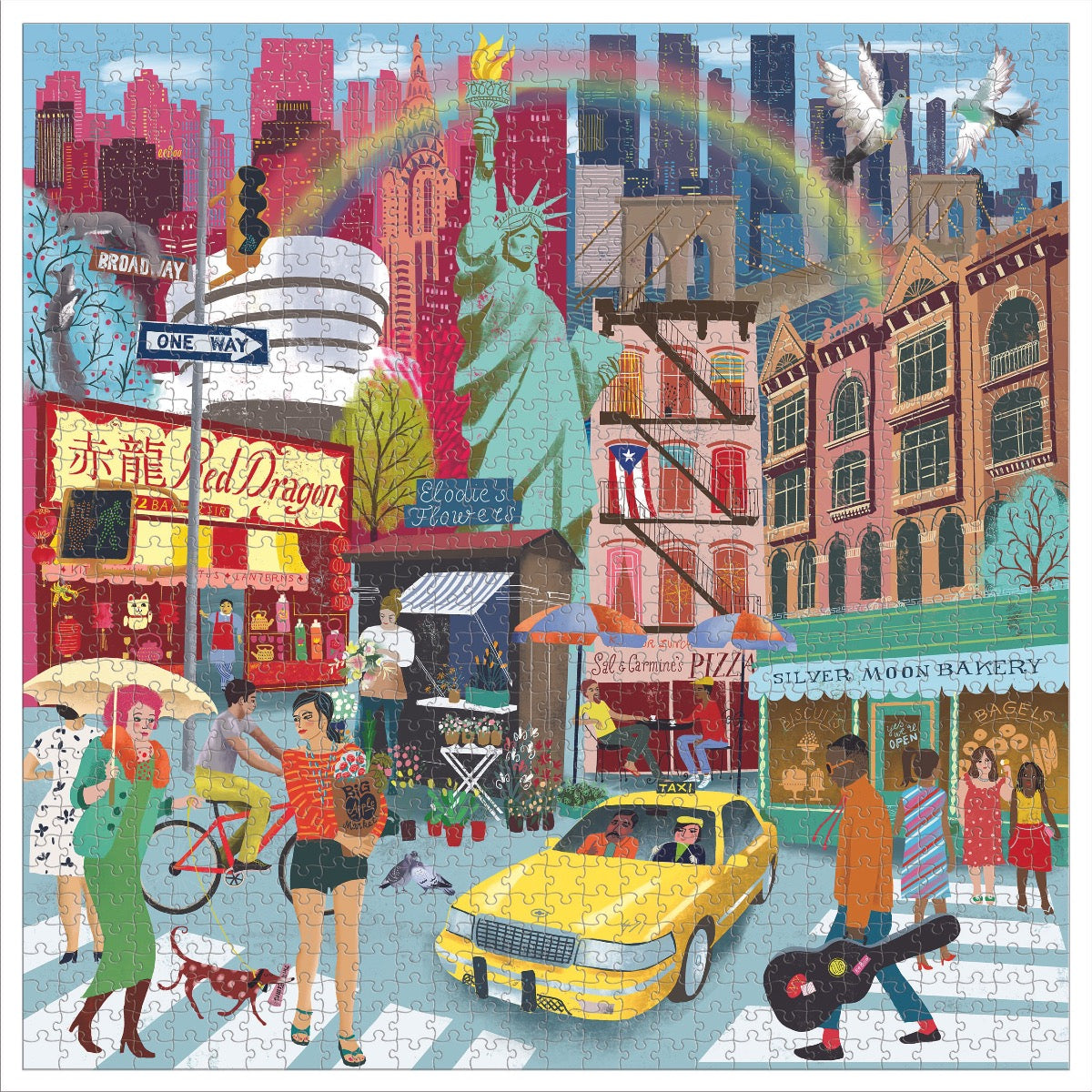 eeBoo 1000 Piece New York City Life Jigsaw Puzzle - Perfect for Family Game Night & Home Decor