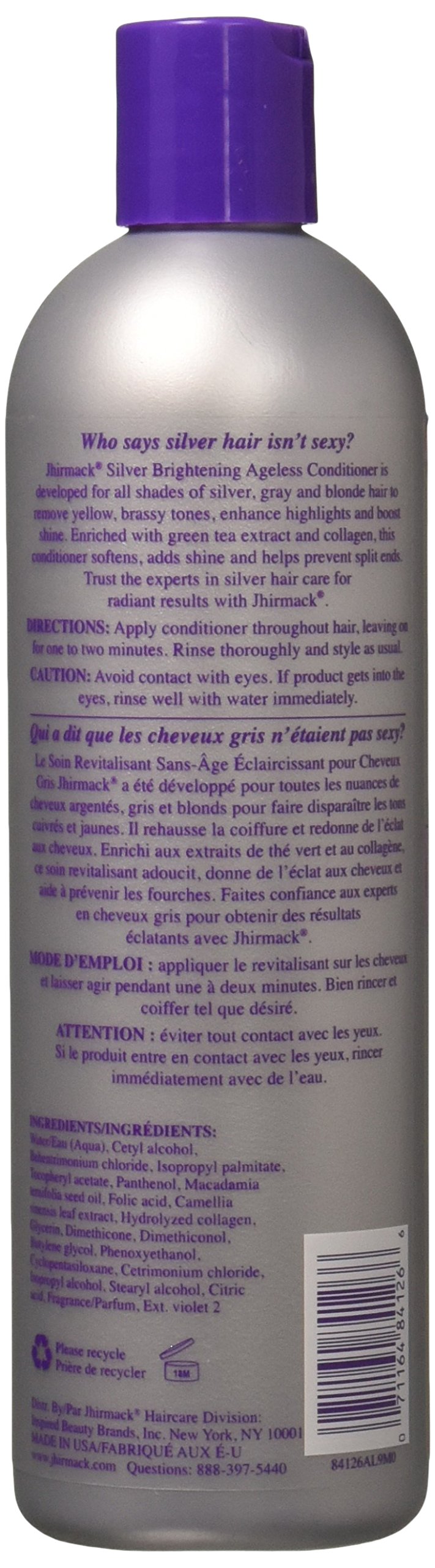 Hask Jhirmack Silver Plus Ageless Conditioner for Gray & Silver Hair - 12 oz | Hydrating & Toning Formula for Mature Hair | Perfect for Daily Use & Salon-Quality Results at Home