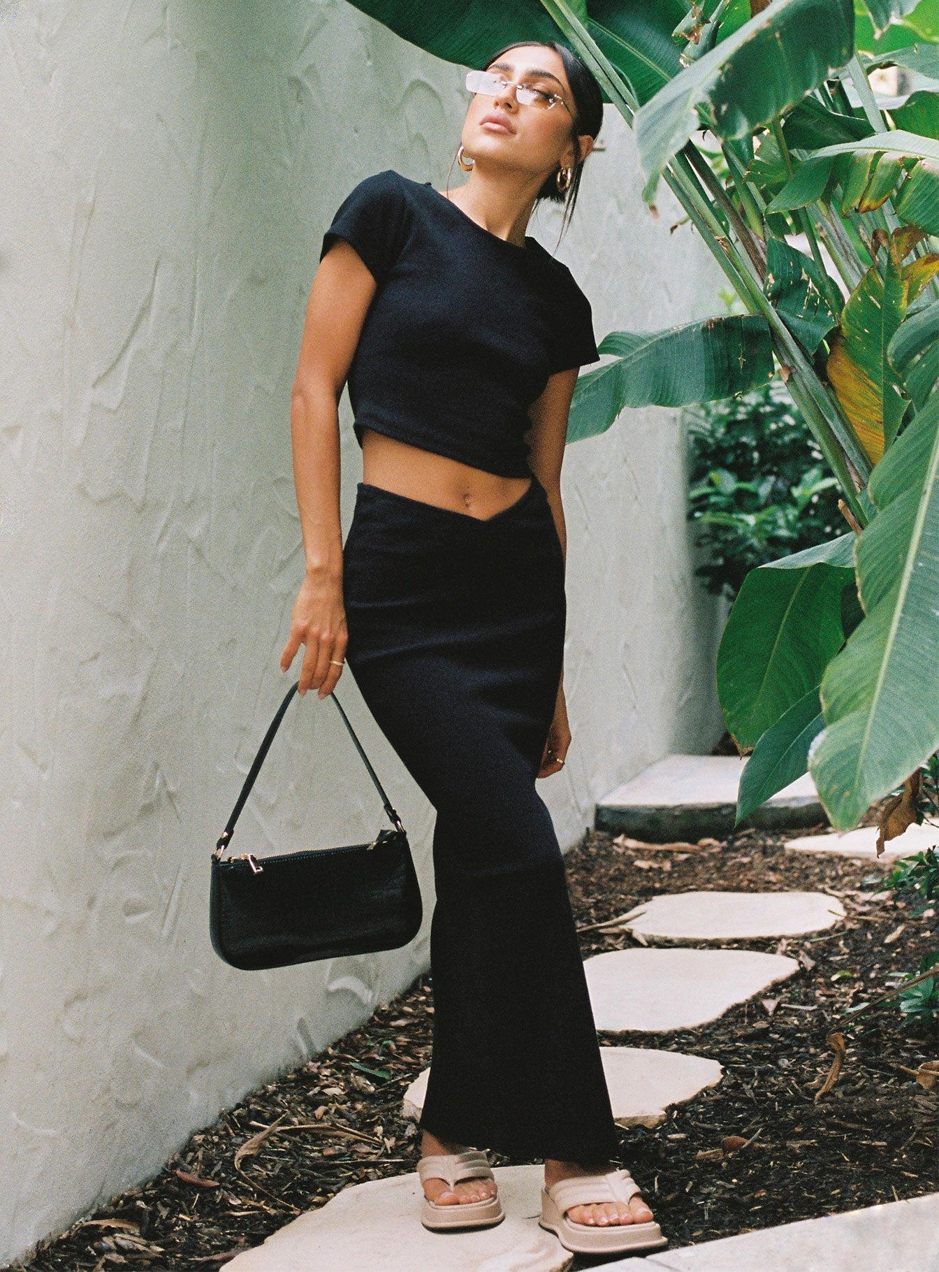 Abigail Midi Skirt for Women - Black Tall Size - Elegant A-Line Skirt for Office, Party & Casual Wear