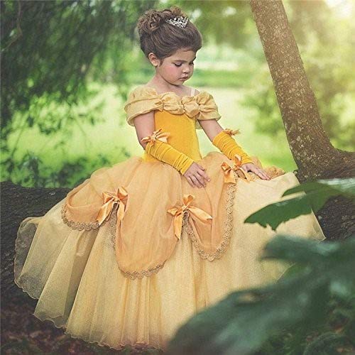 Belle Princess Costume for Girls - Beauty and the Beast Dress for Halloween, Christmas, Wedding & Birthday Parties | Elegant Gown with Accessories | Perfect for Dress-Up, Role Play & Special Occasions