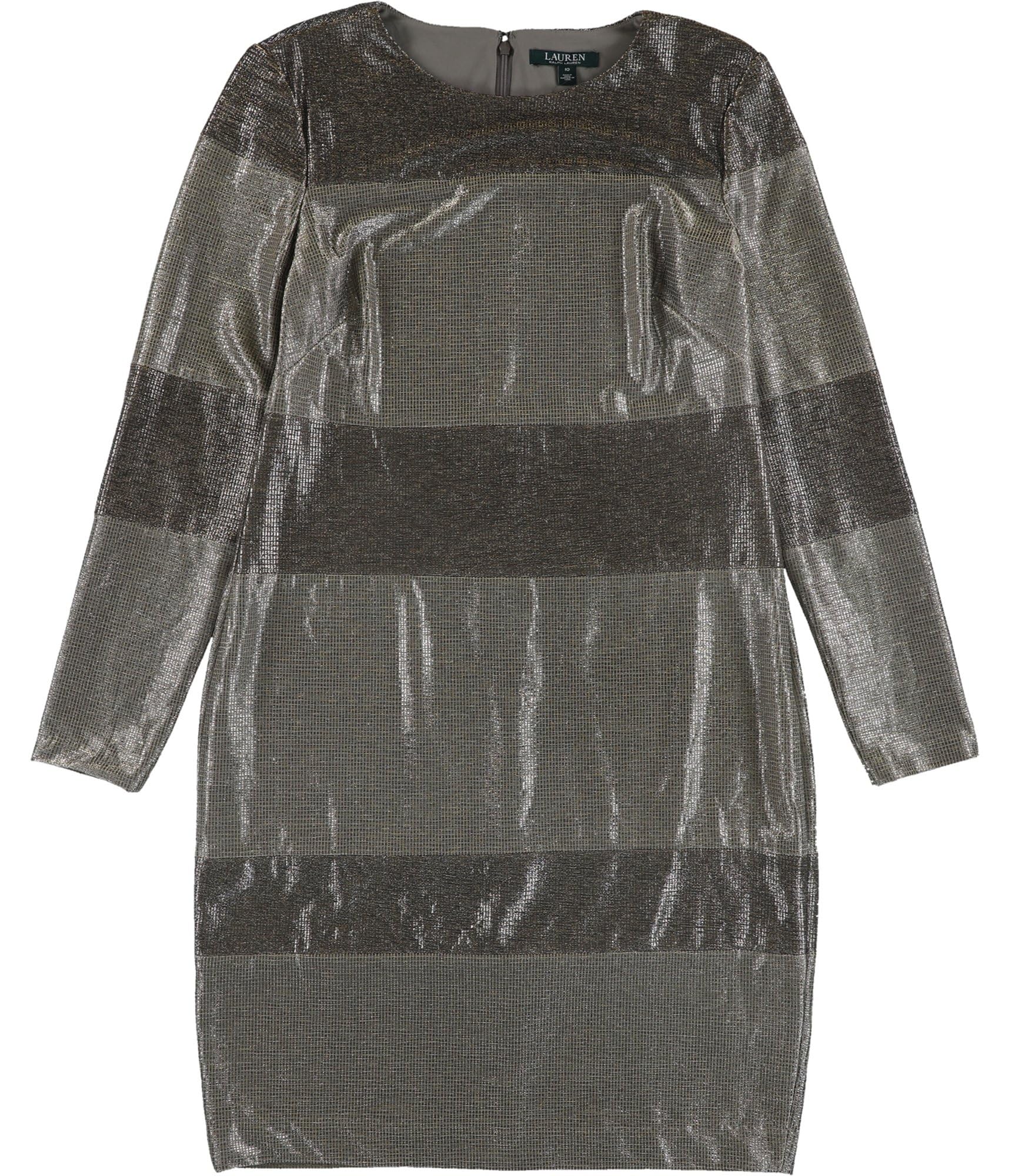 Ralph Lauren Women's Dilia Sheath Dress - Metallic Gold Formal Cocktail Dress Size 10 | Elegant Evening Party, Wedding Guest, Office Wear & Special Occasion Outfit