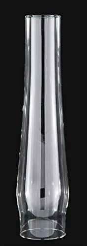 B&P Lamp Supply 2 5/8 x 12 1/2 Inch Clear Glass Heelless Chimney for Aladdin Style Burners & Galleries – Perfect for Vintage and Modern Oil Lamps