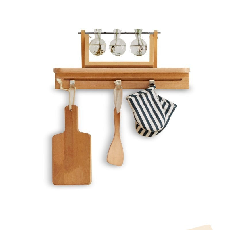 Wall shelf 0.5 meters 19.7x5.9x3.1 inch (50х15х8 cm) 3 hooks
