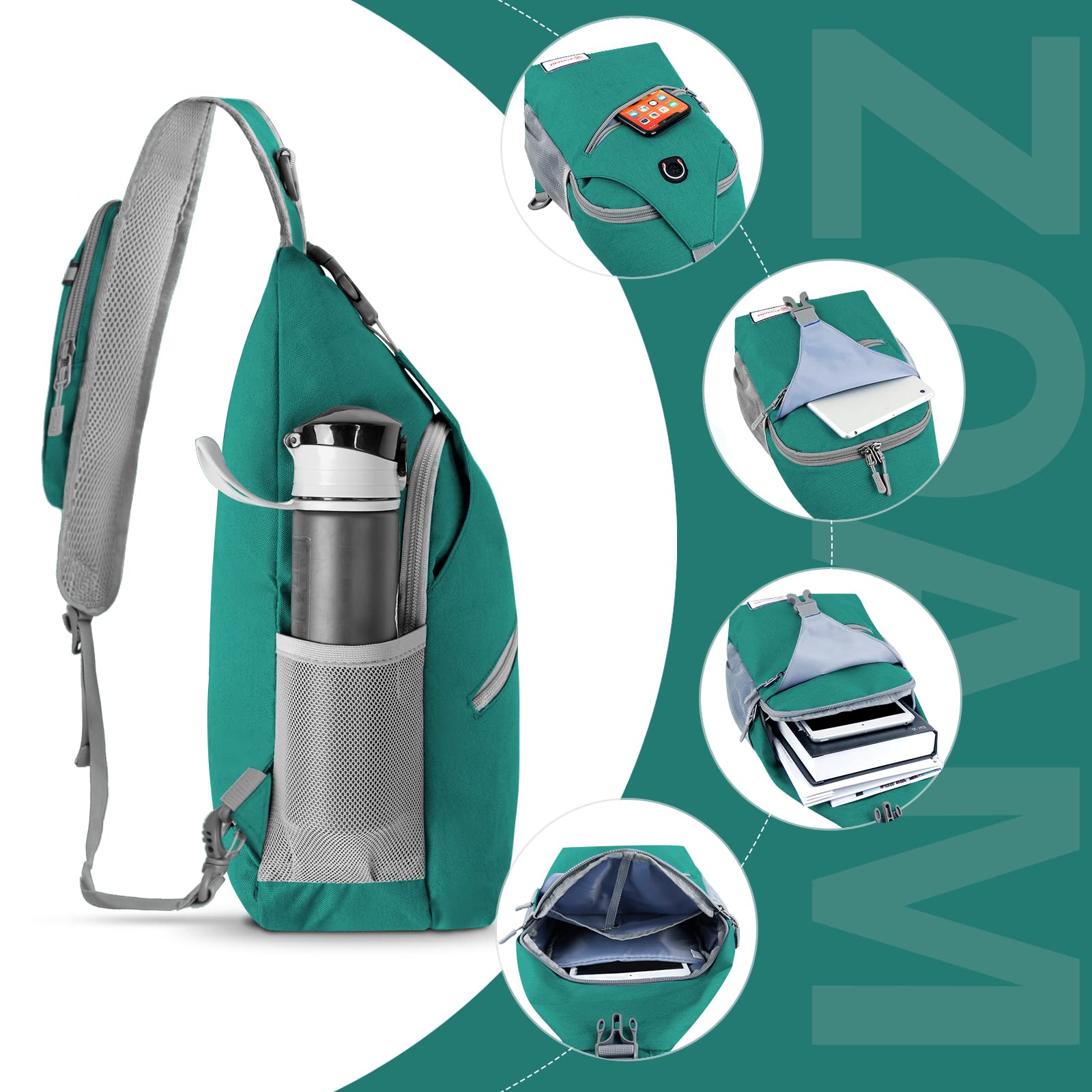 ZOMAKE Unisex Sling Bag - Lightweight Water-Resistant Crossbody Backpack for Travel, Hiking & Sports | Anti-Theft Chest Shoulder Bag (Army Green) - Perfect for Daily Commute, Gym & Outdoor Adventures