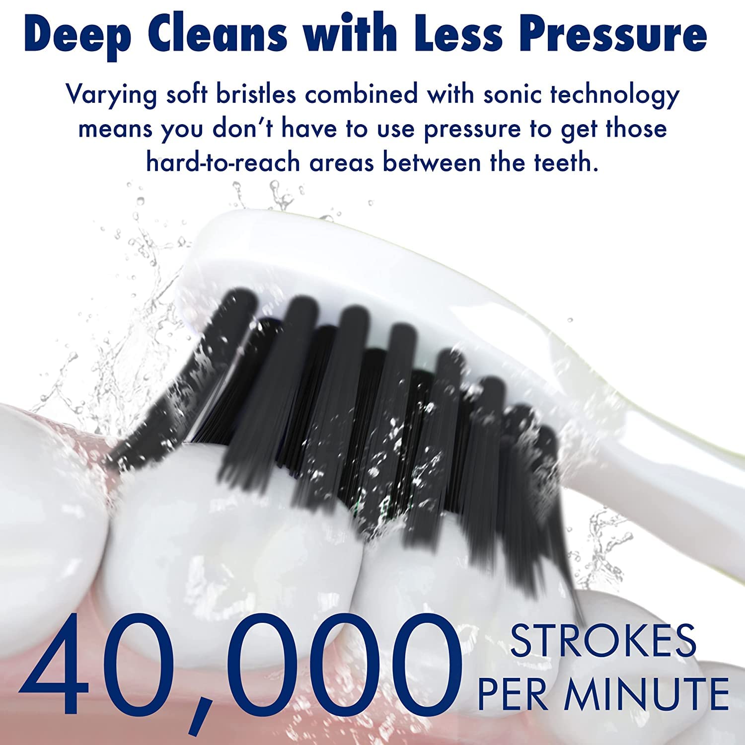 Solo Rechargeable Electric Toothbrush with 10 Brush Heads & Interdental Cleaner - Charcoal Bristles, 3 Modes, Smart Timer, 2-Month Battery Life - Perfect for Travel & Daily Oral Care (White)