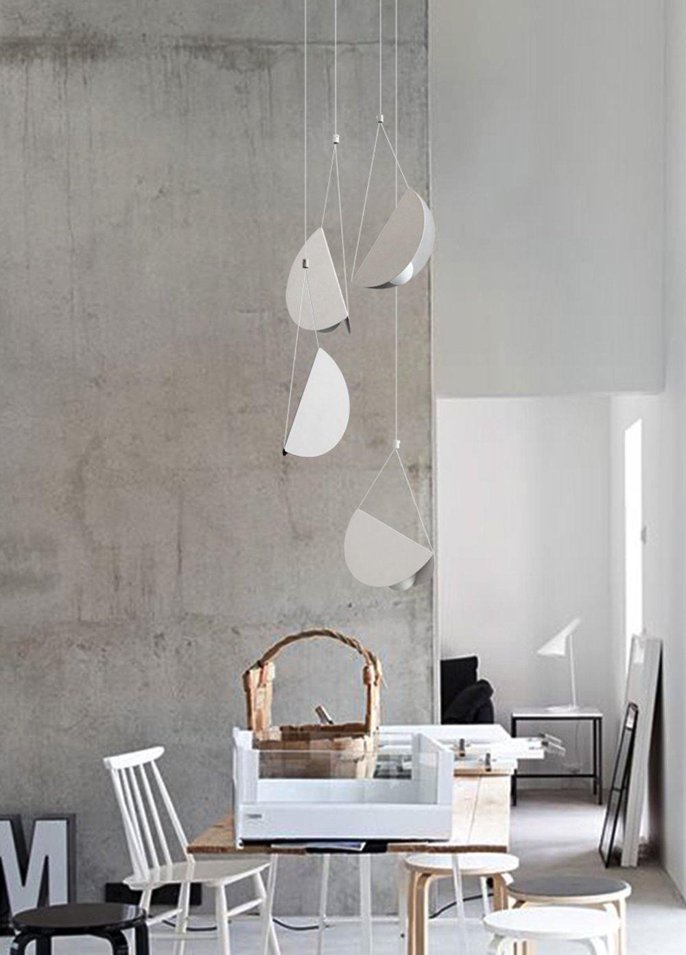 Modern Glider Pendant Light - Sleek Hanging Fixture for Kitchen Island, Dining Room & Bedroom - Adjustable Height LED Chandelier with Industrial Design