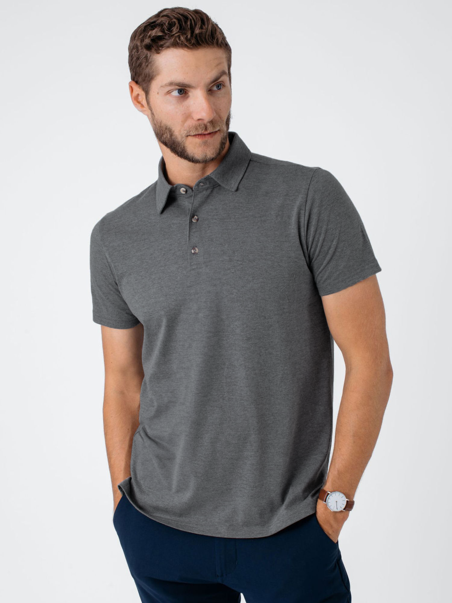 5 Pack Men's Spring Polo Shirts - Breathable Cotton Casual Button Down Shirts for Golf, Work & Everyday Wear
