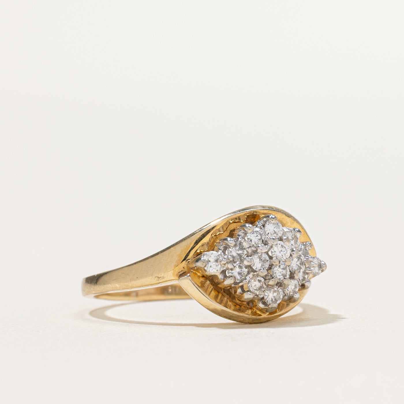 0.44ctw Rhombus Diamond Cluster Ring for Women - Size 7.25 - Elegant Wedding, Anniversary & Engagement Jewelry Gift
