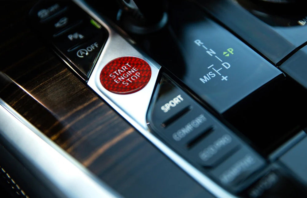 Carbon Fiber Keyless Engine Push Start Button Cover for BMW G20 3 Series & G15 8 Series - Upgrade Interior Accessory for Enhanced Driving Experience