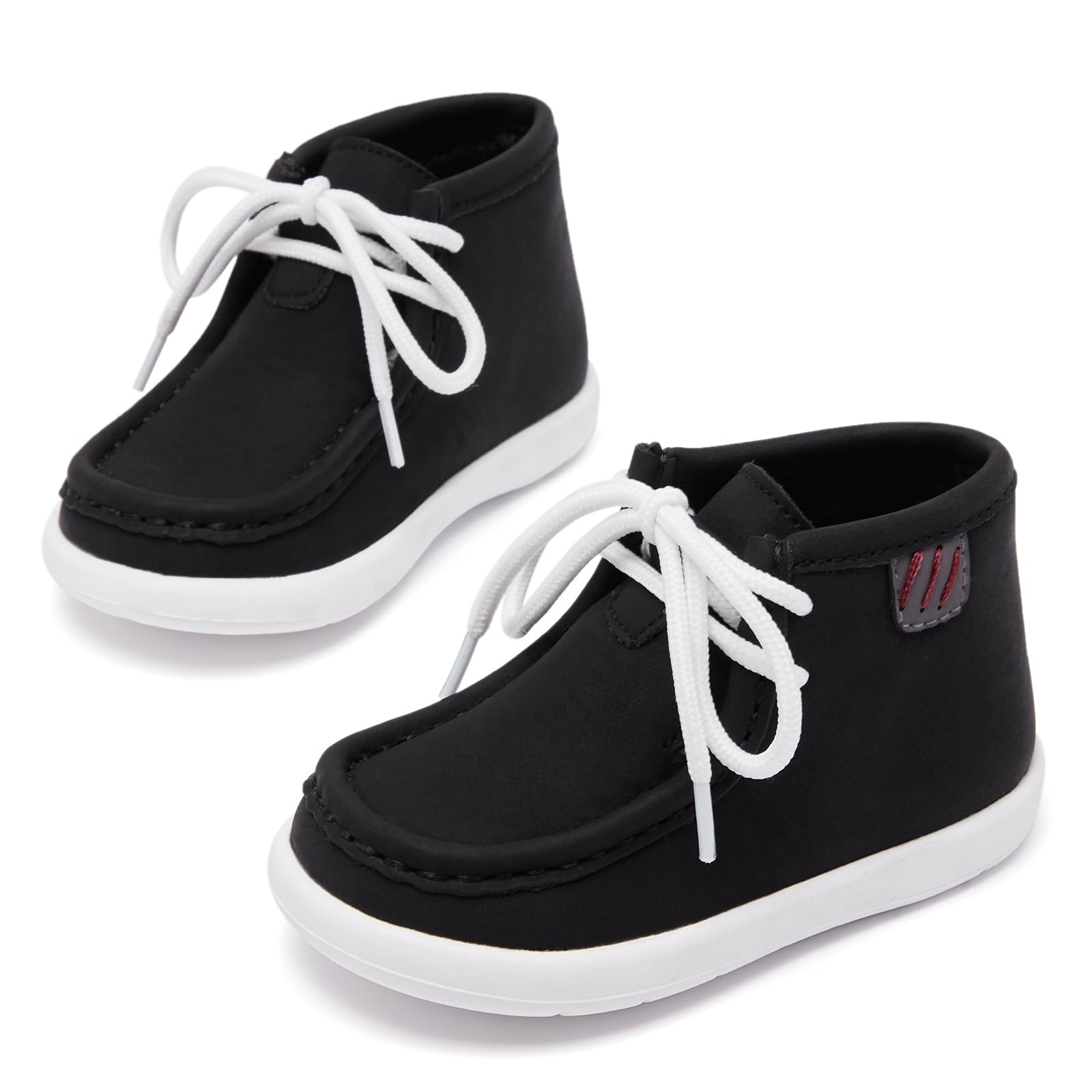 MORENDL Baby Boy & Girl First Walking Shoes - Non-Slip Lace-Up Dress Boots for Toddlers (6-24 Months) - Perfect for Special Occasions, Parties & Everyday Wear