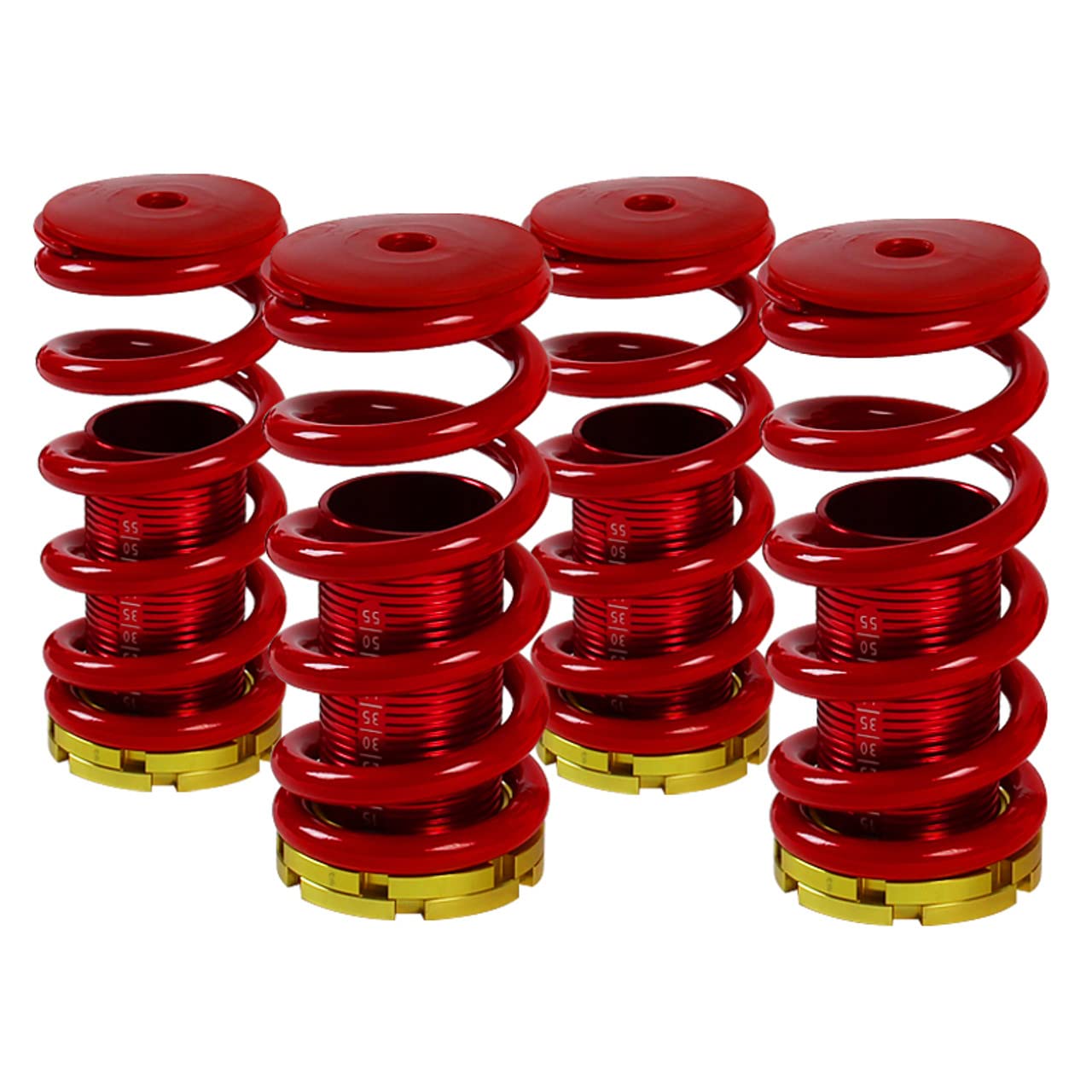 Spec-D Tuning CO-CV88-V2-TOM Red Coil Over Spring Kit with Scale - Performance Suspension Upgrade for Honda Civic, Acura Integra - Perfect for Street Racing & Track Use
