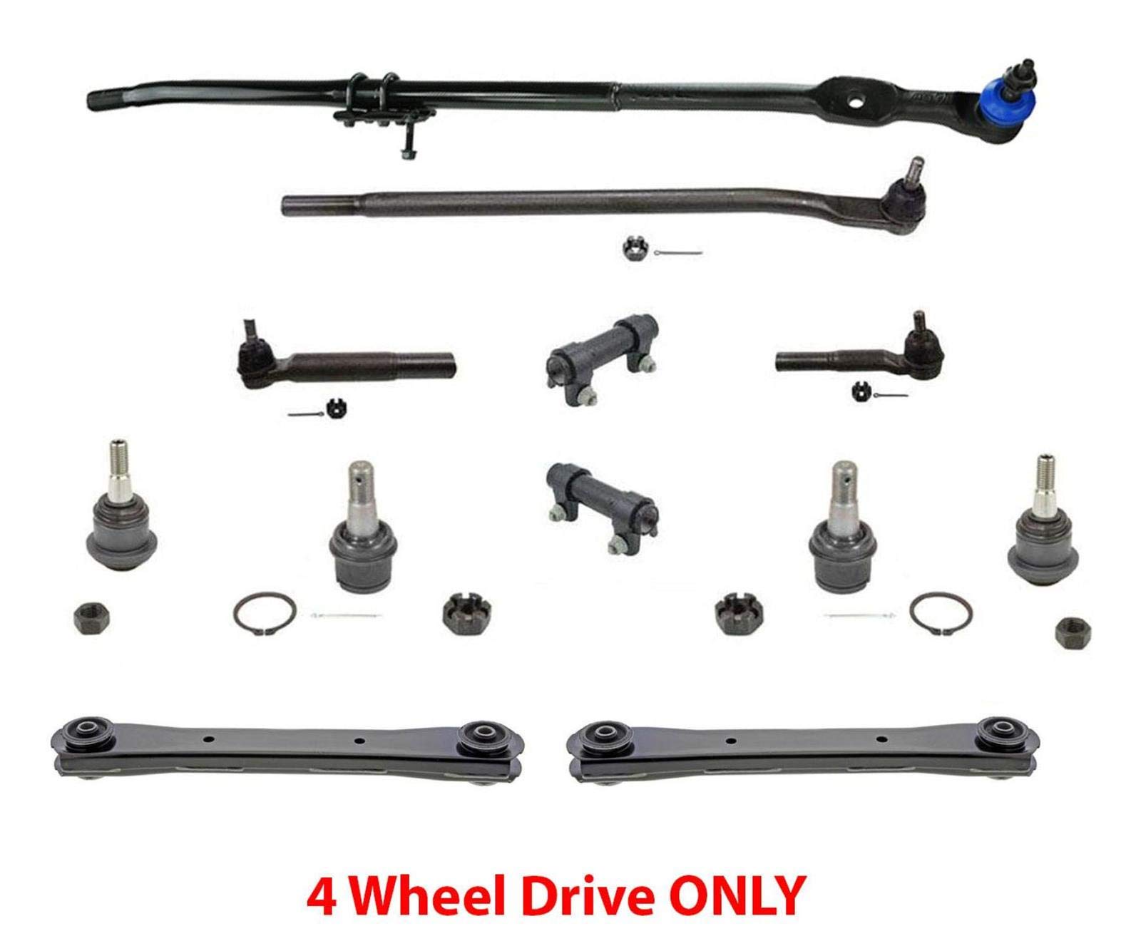 Heavy Duty 12-Piece Suspension Kit for RAM 2500/3500 (2008-2012) - Drag Links, Tie Rods & Ball Joints | Off-Road & Towing Upgrade | Durable Steering Components for Trucks