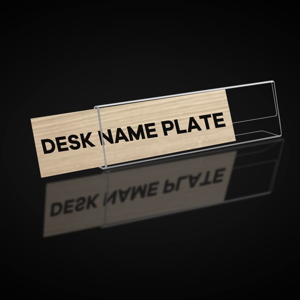 6 Pack Clear Acrylic Desk Name Plates - 10