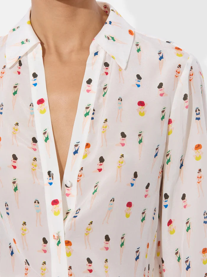 Eloise Button Down Shirt for Women - Stylish Beach Club Casual Wear | Perfect for Summer Outings, Vacations & Relaxing by the Shore