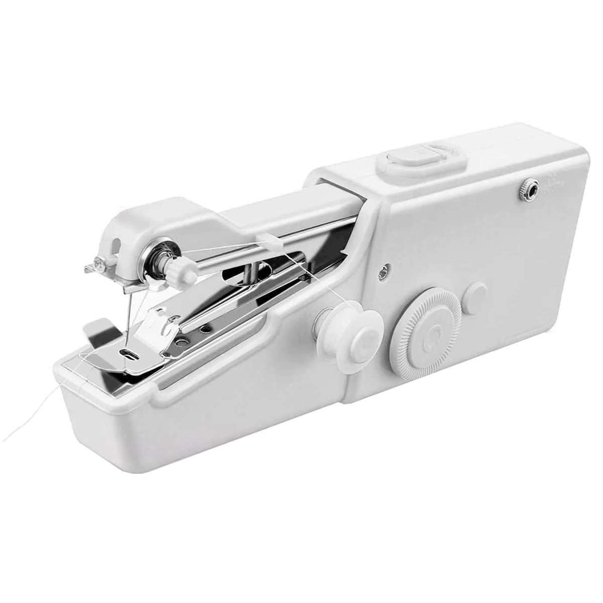Portable Mini Sewing Machine Kit - Compact Handheld Sewing Machine with Needles, Scissors, Thimble & Tape Measure for Home, Travel, Emergency Repairs & DIY Projects