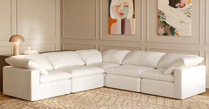 5-Piece Aspen Modular Corner Sectional Sofa Set - Modern L-Shaped Couch with Reversible Chaise for Living Room, Family Room & Home Theater
