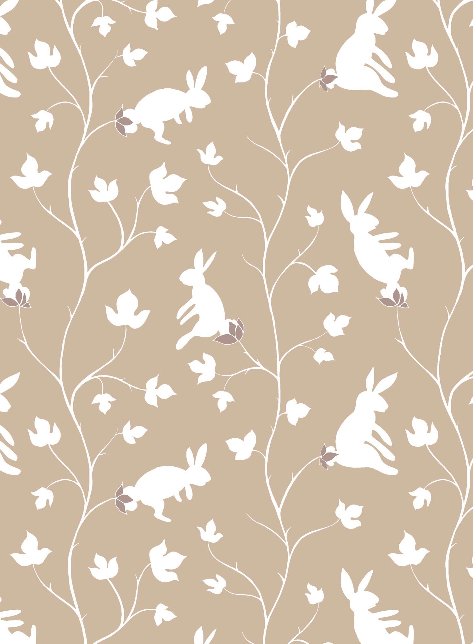 Cute Bunny Tree Wallpaper - Nature-Inspired Peel and Stick Wallpaper for Nursery, Kids Room & Home Decor - Easy to Apply & Remove